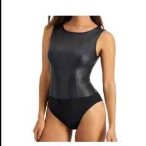 INC International Concepts Black Bodysuit